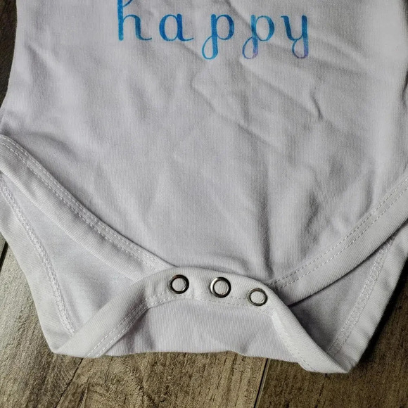 Cricut Baby Girls Bodysuit "i make mama's heart happy" White Blue Purple 0-3M - Picture 6 of 9